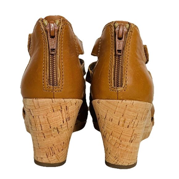 ROCKPORT Briah Gladiator Wedge Sandal Women 7M Dark Tan Leather Strap BX1984 EUC - Picture 3 of 7